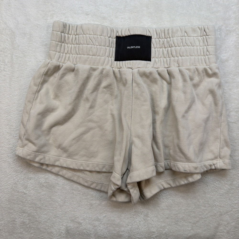 Talentless Lounge Boxer Shorts Womens Small Beige Pull‎ On Casual Loungewear